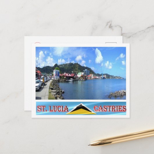 Castries - Saint Lucia - Panorama - Postkarte (Vorderseite/Rückseite Beispiel)