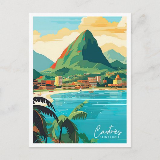 Castries Saint Lucia Postkarte (Vorderseite)