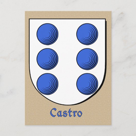 Castro Ancestral Heraldic Shield Postkarte (Vorderseite)