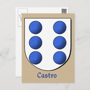 Castro Ancestral Heraldic Shield Postkarte