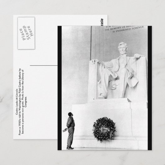Castro sieht Lincoln an Postkarte (Vorne/Hinten)