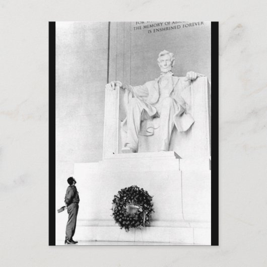 Castro sieht Lincoln an Postkarte (Vorderseite)