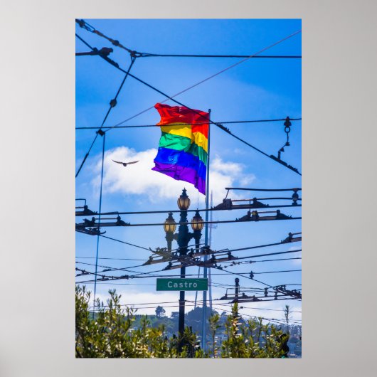 Castro Street Rainbow Flag San Francisco - LGBTQ+ Poster (Vorne)