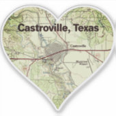 Castroville TX Topo Karte Aufkleber (Vorderseite)
