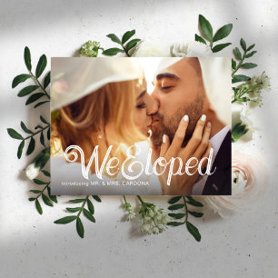 Casua Elopement Foto Ankündigungspostkarte
