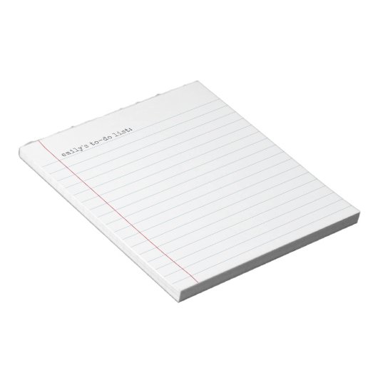 Casual Binder Paper Lined To Do List + Name Notizblock (angewinkelt)
