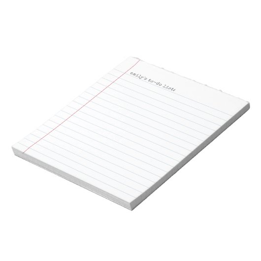 Casual Binder Paper Lined To Do List + Name Notizblock (Rotiert)