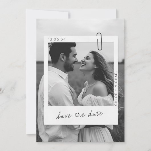 Casual & Chic Photo Frame Wedding Save The Date (Vorderseite)