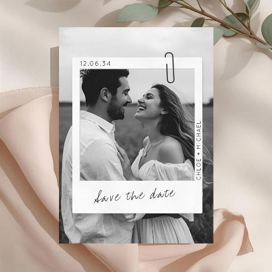 Casual & Chic Photo Frame Wedding  Save The Date