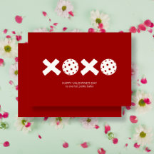 Casual Chic XOXO Pickleball Valentine's Day Card