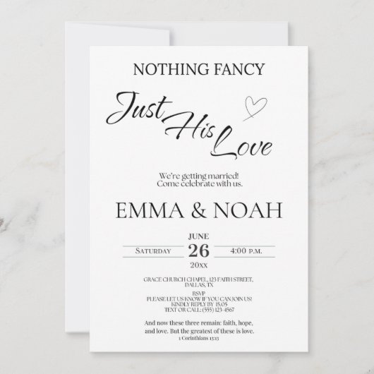 Casual Christian Wedding Invitation | Faith Einladung (Vorderseite)
