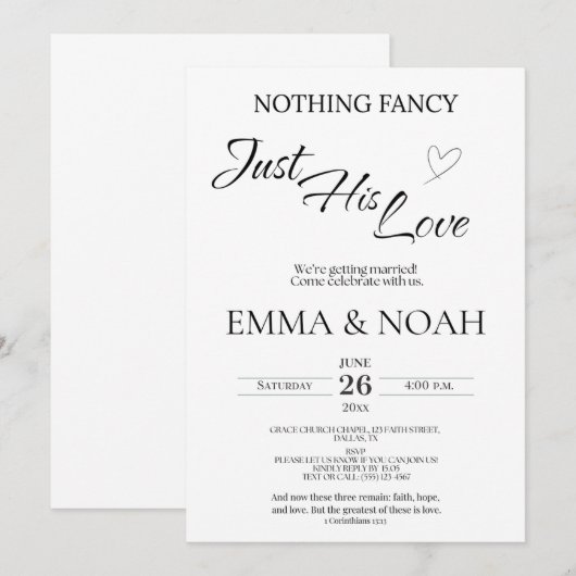 Casual Christian Wedding Invitation | Faith Einladung (Vorne/Hinten)