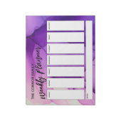 Casual Handwriting Purple Abastract Weekly Planner Notizblock (Rotiert)
