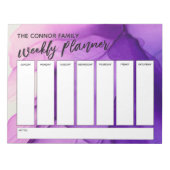 Casual Handwriting Purple Abastract Weekly Planner Notizblock (Vorderseite)