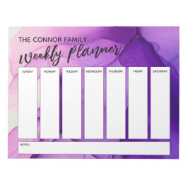 Casual Handwriting Purple Abastract Weekly Planner Notizblock