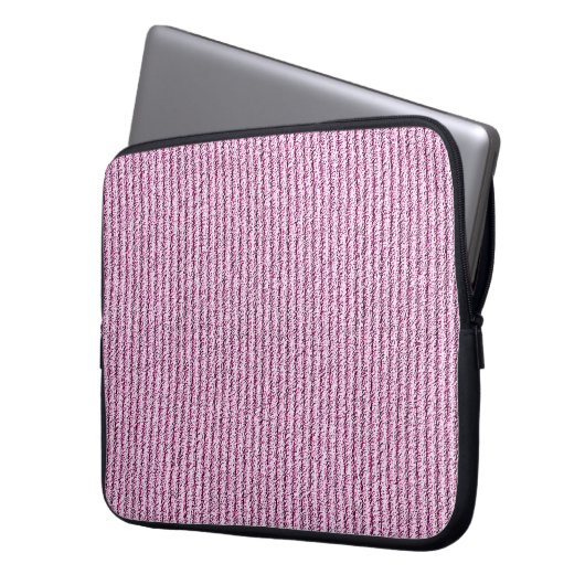 Casual Pink Corduroy Stripe Pattern Laptopschutzhülle (Vorderseite Links)