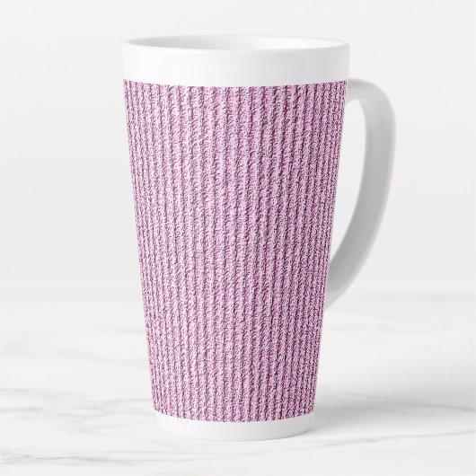 Casual Pink Corduroy Stripe Pattern Milchtasse (Rechte Ecke)