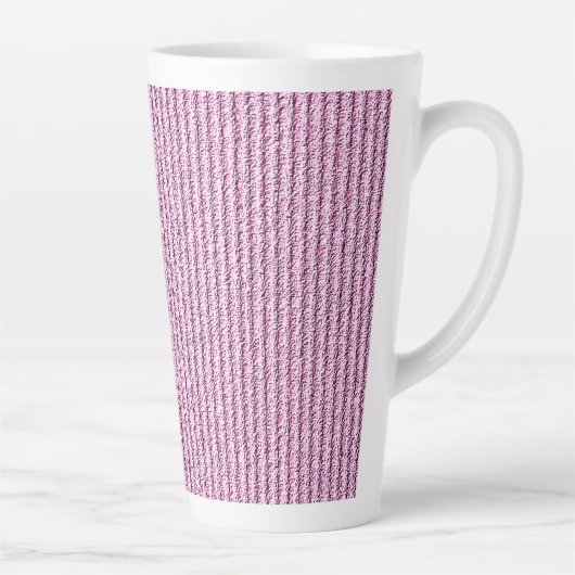 Casual Pink Corduroy Stripe Pattern Milchtasse (Rechts)