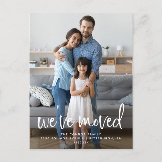 Casual Script | Ankündigung zum Umschalten von Fot Postkarte (Vorderseite)