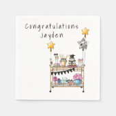 Casual Script Bar Cart Graduation Napkins Serviette (Vorderseite)