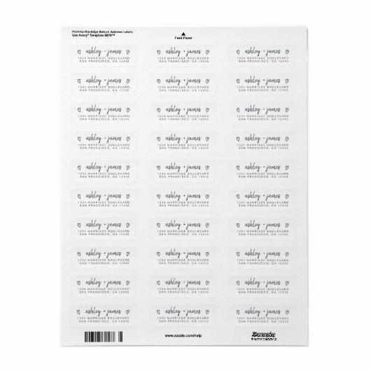 Casual Script Couple Return Address Label (Vorne)
