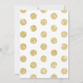 Casual Script | Gold Polka Dot Brautparty Einladung (Rückseite)