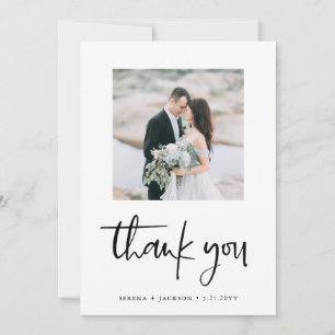 Casual Script Hochzeit von Minimalistischen zwei Dankeskarte