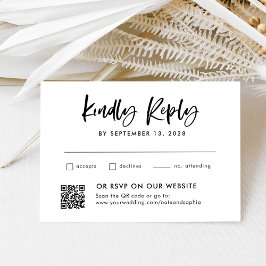 Casual Script | Kombo und Traditionell mit QR-Code RSVP Karte