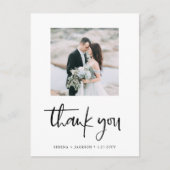 Casual Script | Minimalistische Hochzeit Foto Viel Postkarte (Vorderseite)