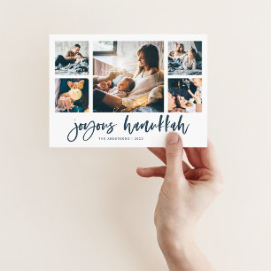 Casual Script Multi-Foto-Raster   Fröhliches Chanu Feiertagskarte