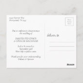 Casual Script | Silbergrauer Wechsel des Hochzeitd Postkarte (Rückseite)