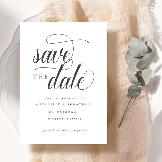 Casual Script Typography Save The Date