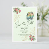 Casual script typography wedding save the date dankeskarte (Stehend Vorderseite)