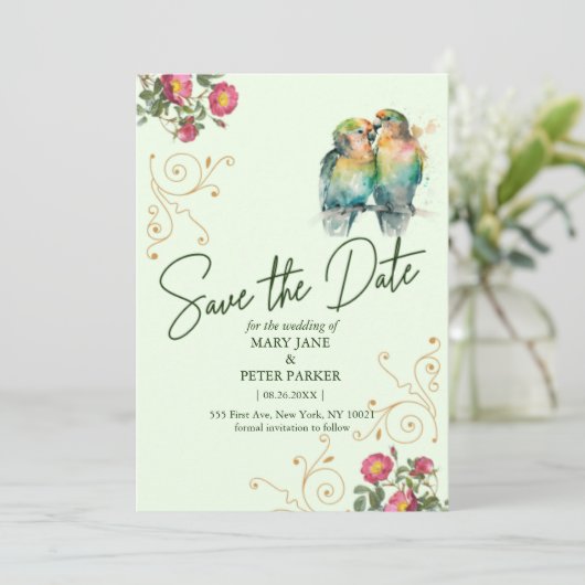 Casual script typography wedding save the date einladung (Stehend Vorderseite)