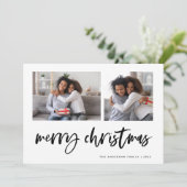 Casual Script Zwei-Foto-Raster | Frohe Weihnachten (Stehend Vorderseite)