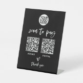 Casual Script | Zwei Möglichkeiten, Scannable QR C Sockelschild (Vorderseite)