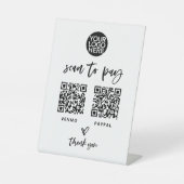 Casual Script | Zwei Möglichkeiten, Scannable QR C Sockelschild (Vorderseite)