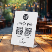 Casual Script | Zwei Möglichkeiten, Scannable QR C Sockelschild