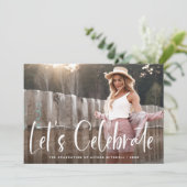 Casual Script | Zweite Foto-Graduierungspartei Einladung (Stehend Vorderseite)