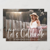 Casual Script | Zweite Foto-Graduierungspartei Einladung (Vorne/Hinten)