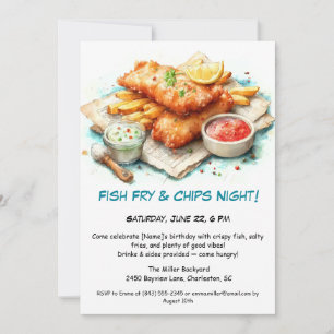 Casual Seafood - Fischbraten und Pommes Frites Geb Einladung