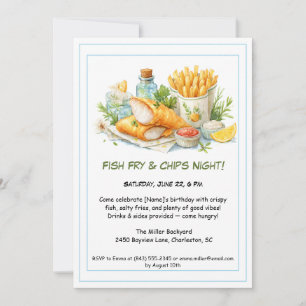 Casual Seafood - Fischbraten und Pommes Frites Geb Einladung