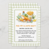 Casual Seafood - Fish Fry & Chips Birthday Invita Einladung (Vorne/Hinten)