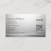 Casual Silver geschliffene Dekoration mit Logo und Visitenkarte (Rückseite)