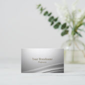 Casual Silver geschliffene Dekoration mit Logo und Visitenkarte (Stehend Vorderseite)