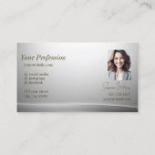 Casual Silver geschwungene Dekoration mit Logos un Visitenkarte (Rückseite)