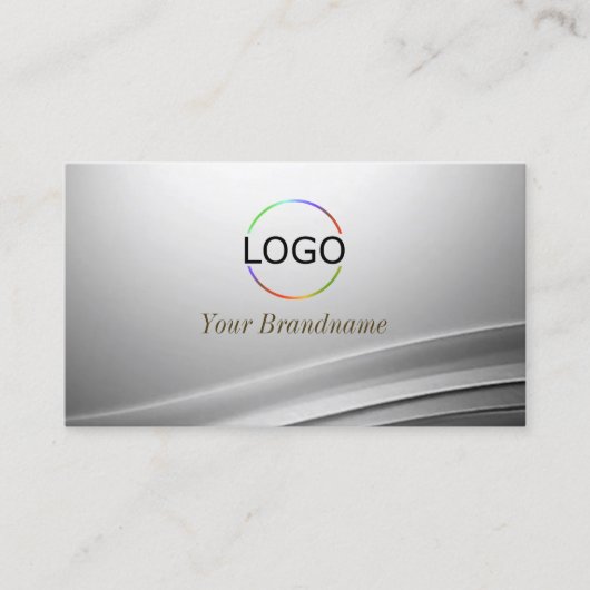 Casual Silver geschwungene Dekoration mit Logos un Visitenkarte (Vorderseite)