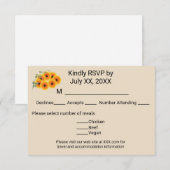 Casual Sunflower RSVP Karte (Vorne/Hinten)