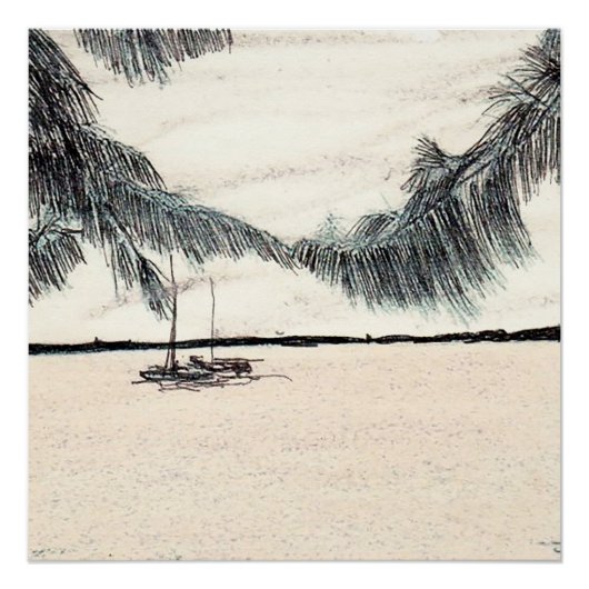 Casuarina-Bäume, Long Island Bahamas Poster (Vorderseite)