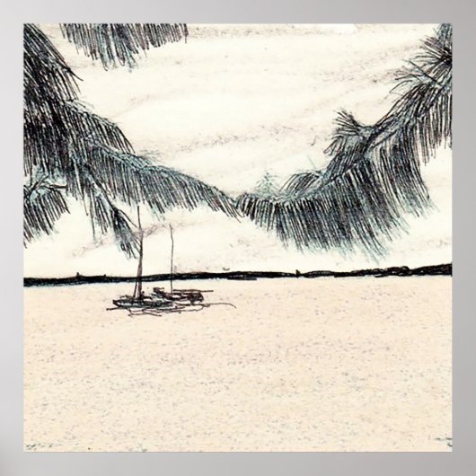 Casuarina-Bäume, Long Island Bahamas Poster (Vorne)